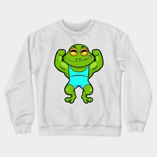 Frog as Bodybuilder at Bodybuilding Crewneck Sweatshirt